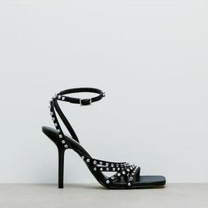 Studded square toe zara heels